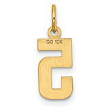 10k Yellow Gold Number 5 Pendant Charm, Polished Textured Numerology Symbol, Unisex Jewelry