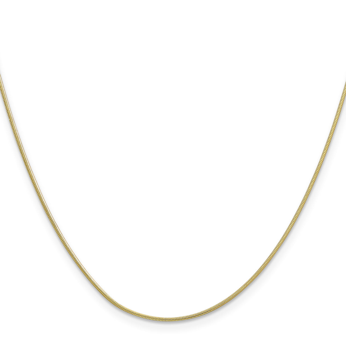 10K Yellow Gold 0.9 mm Polished Chain Necklace, Solid