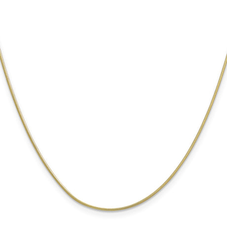 10K Yellow Gold 0.9 mm Polished Chain Necklace, Solid