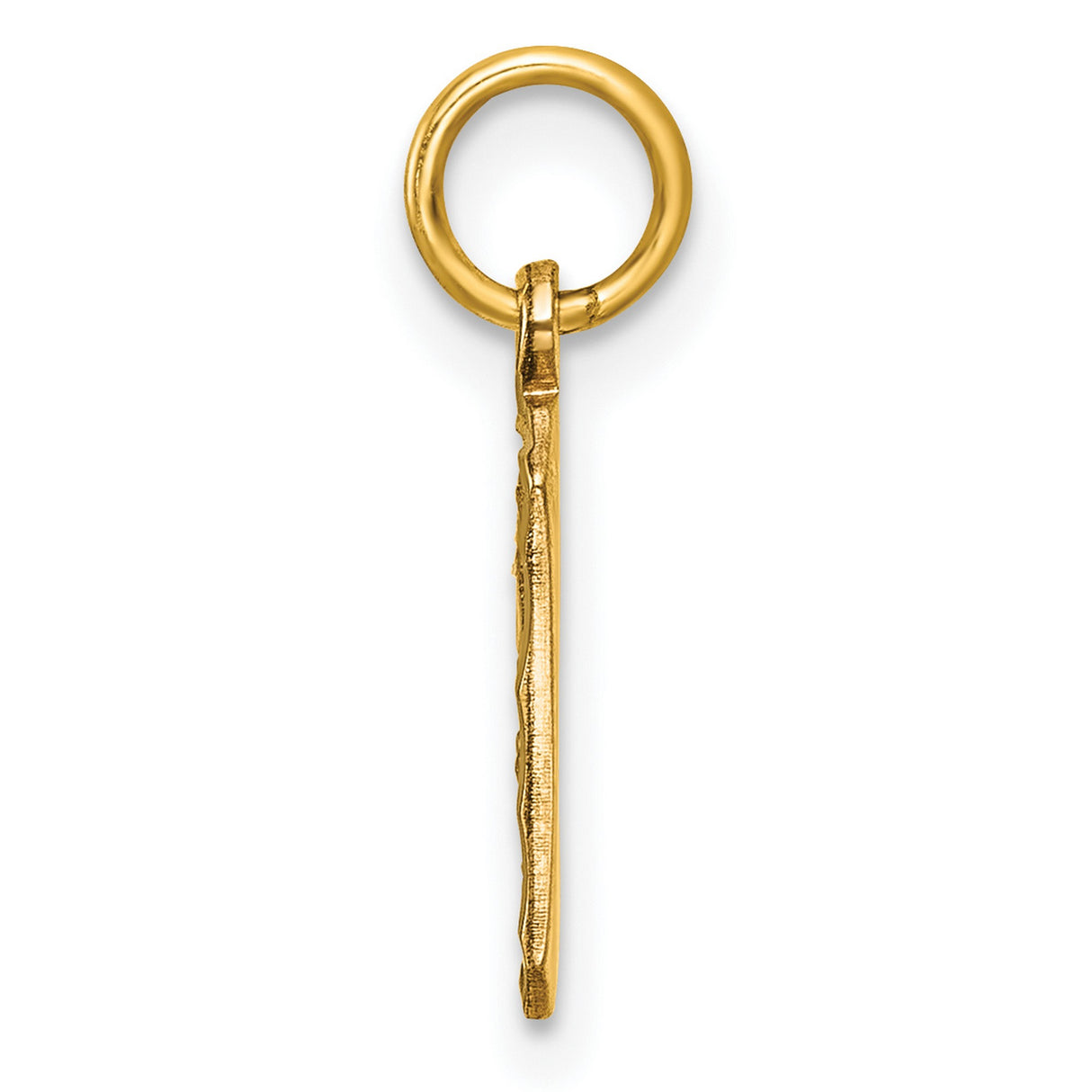 10k Yellow Gold Number 9 Pendant Charm, Textured Unisex Numeric Jewelry