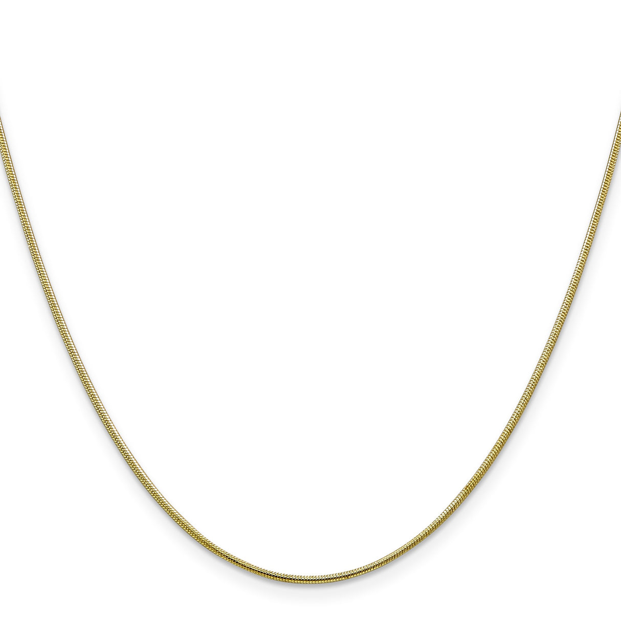 10K Yellow Gold 1.1 mm Polished Chain Necklace, Solid