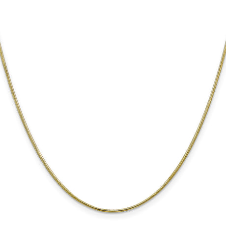 10K Yellow Gold 1.1 mm Polished Chain Necklace, Solid