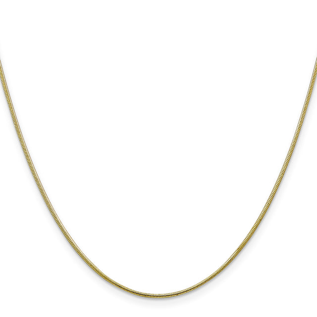 10K Yellow Gold 1.1 mm Polished Chain Necklace, Solid