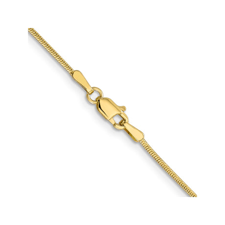 10K Yellow Gold 1.1 mm Polished Chain Necklace, Solid alternate angle