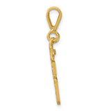Casted Small Diamond-cut Number 16 Charm Pendant in Real 10k Yellow Gold
