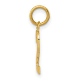 10k Yellow Gold Number Two Pendant Charm, Polished Finish, Unisex Numeric Jewelry