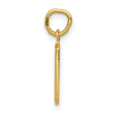 10k Yellow Gold Number 9 Pendant Charm, Bold Block Style, Unisex Numeral Jewelry