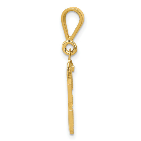 10k Yellow Gold Number 33 Pendant, Bold Block Numerals, Sports Charm for Men or Unisex