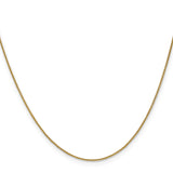 10K Yellow Gold 0.85 mm Polished Chain Necklace, Solid