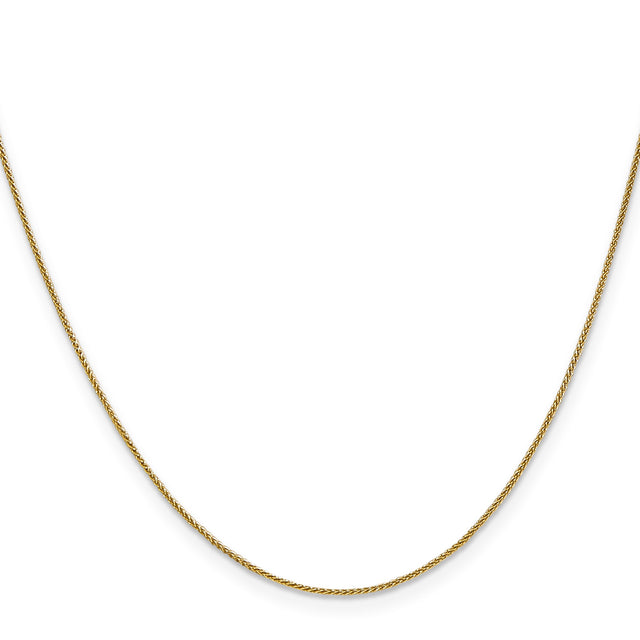 10K Yellow Gold 0.85 mm Polished Chain Necklace, Solid