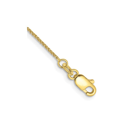 10K Yellow Gold 0.85 mm Polished Chain Anklet, Solid
