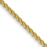 10K Yellow Gold 1.05 mm Polished Chain Necklace, Solid detail view