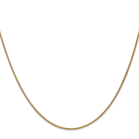 10K Yellow Gold 1.25 mm Polished Chain Necklace, Solid
