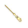 10K Yellow Gold 1.25 mm Polished Chain Anklet, Solid