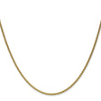 10K Yellow Gold 1.7 mm Polished Chain Necklace, Solid