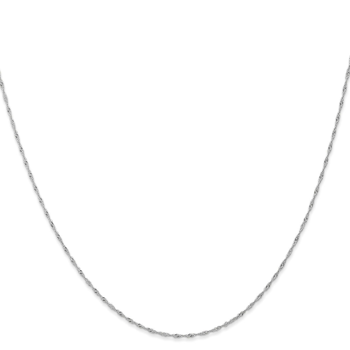 14K White Gold 1 mm Polished Chain Necklace