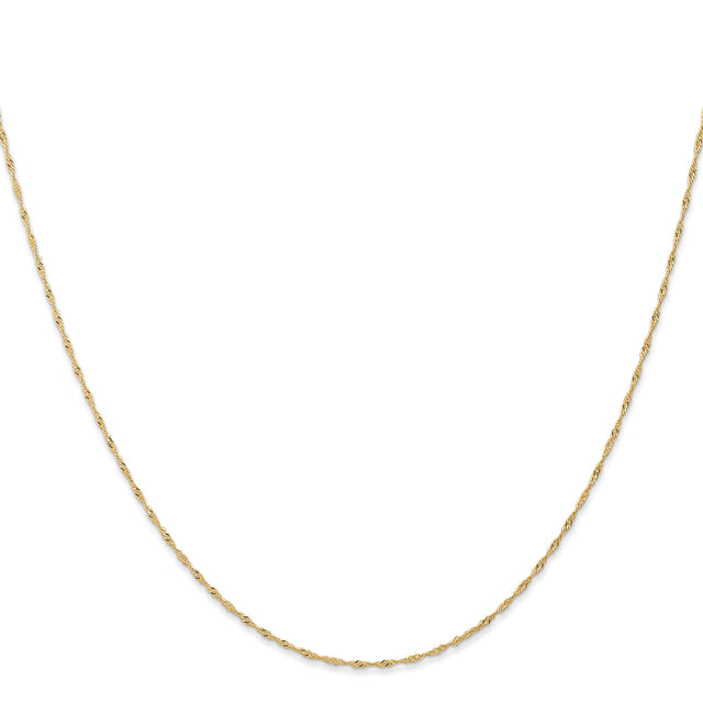 14K Yellow Gold 1 mm Polished Chain Necklace