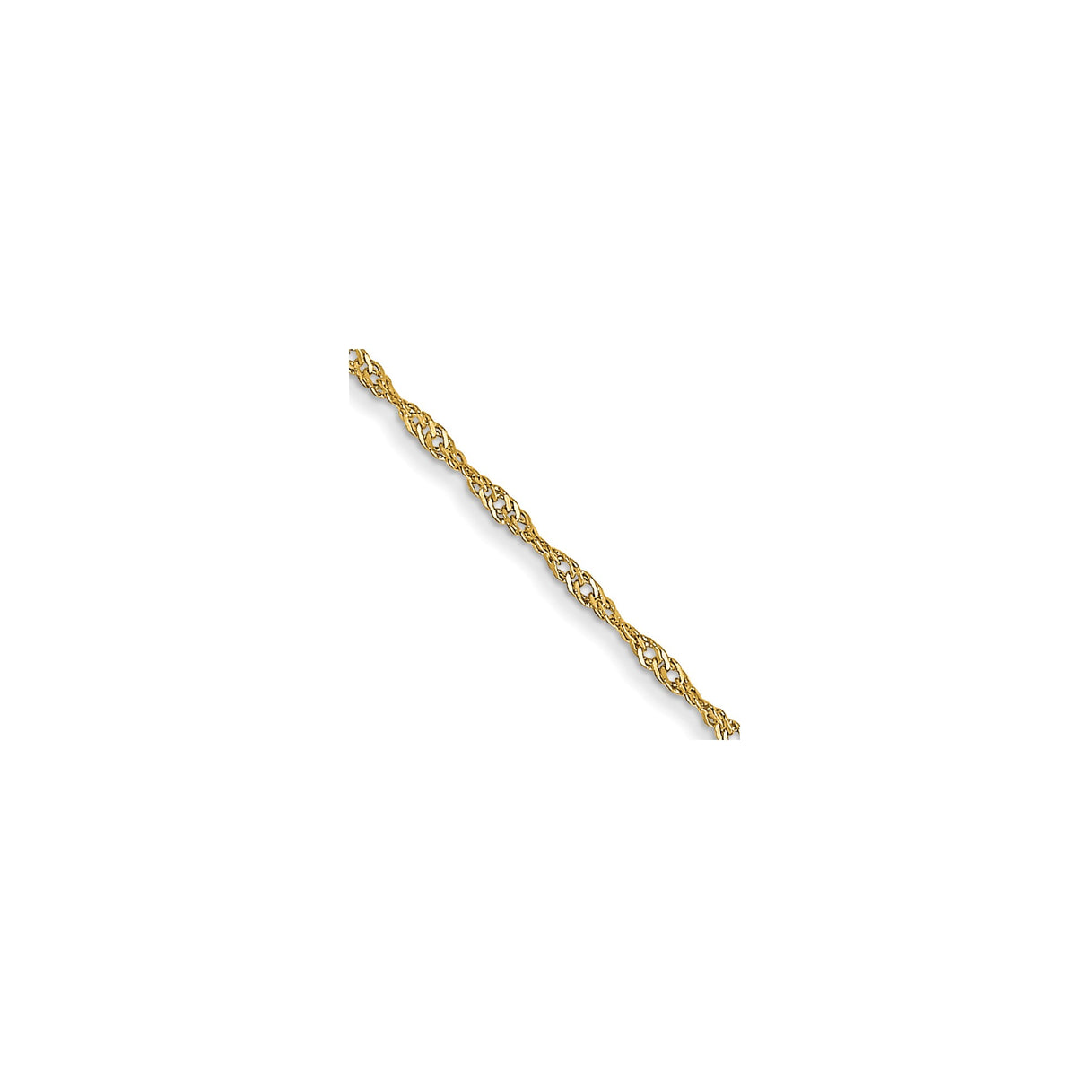 14K Yellow Gold 1 mm Polished Chain Necklace detail view