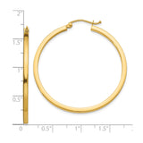 10k Yellow Gold Hoop Earrings, Classic Round Polished Lightweight Medium Hoops for Women