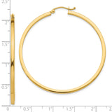 10k Yellow Gold Hoop Earrings, Classic Polished Round Design, Medium Size Minimalist Style