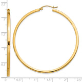 10k Yellow Gold Hoop Earrings, Classic Round Smooth Polished Design with Latch Back Closure