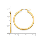 10k Yellow Gold Hoop Earrings, Classic Round Design with High Polish Finish, Lightweight Style