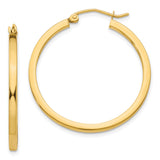 10k Yellow Gold Hoop Earrings, Classic Round Design with High Polish Finish, Lightweight Style