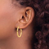 10k Yellow Gold Hoop Earrings, Classic Round Polished Hoops with Snap Back Closure, Lightweight Design