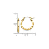 10k Yellow Gold Hoop Earrings, Lightweight Round Tube Design, Classic Minimalist Style for Women