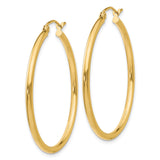 10k Yellow Gold Hoop Earrings, Lightweight Polished Minimalist Design with Latch Back Closure