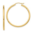 10k Yellow Gold Hoop Earrings, Lightweight Polished Minimalist Design with Latch Back Closure
