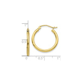 10k Yellow Gold Hoop Earrings, Classic Round High-Polish Lightweight Design for Women