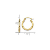 10k Yellow Gold Hoop Earrings, Classic Round Polished Lightweight Design for Women