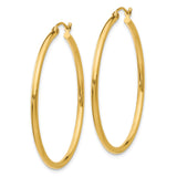 10k Yellow Gold Hoop Earrings, Lightweight Polished Round Hoops, Classic Minimalist Design