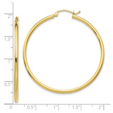 10k Yellow Gold Hoop Earrings, Classic Polished Round Style with Latch-Back Closure