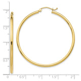 10k Yellow Gold Hoop Earrings, Smooth Polished Finish, Lightweight Tube Design