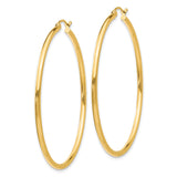 10k Yellow Gold Hoop Earrings, Classic Round Minimalist Design with Polished Finish