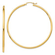 10k Yellow Gold Hoop Earrings, Large Lightweight Round Design, Polished Minimalist Style