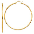 10k Yellow Gold Hoop Earrings, Polished Round Lightweight Design, Classic Minimalist Style for Women