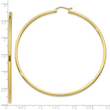 10k Yellow Gold Hoop Earrings, Classic Polished Round Hoops, Lightweight Minimalist Design