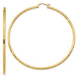 10k Yellow Gold Hoop Earrings, Classic Polished Round Hoops, Lightweight Minimalist Design