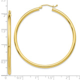 10k Yellow Gold Hoop Earrings, Classic Round Polished Design with Latch Back Closure