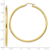 10k Yellow Gold Hoop Earrings, Classic Round Tube Design with High Polish Finish, Lightweight Style