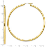10k Yellow Gold Hoop Earrings, Smooth Polished Finish, Classic Round Design, Latch Back Closure