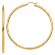 10k Yellow Gold Hoop Earrings, Smooth Polished Finish, Classic Round Design, Latch Back Closure
