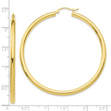 10k Yellow Gold Hoop Earrings, Classic Round Polished Design with Latch Back Closure