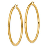 10k Yellow Gold Hoop Earrings, Lightweight Tubular Design, Smooth Polished Finish for Women