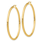 10k Yellow Gold Hoop Earrings, Classic Large Round Design with High-Polish Finish