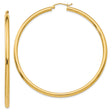 10k Yellow Gold Hoop Earrings, Lightweight Tube Design with Polished Finish for Women