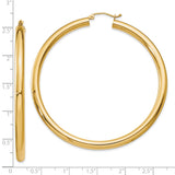 10k Yellow Gold Hoop Earrings, Lightweight Round Tube with Polished Smooth Finish